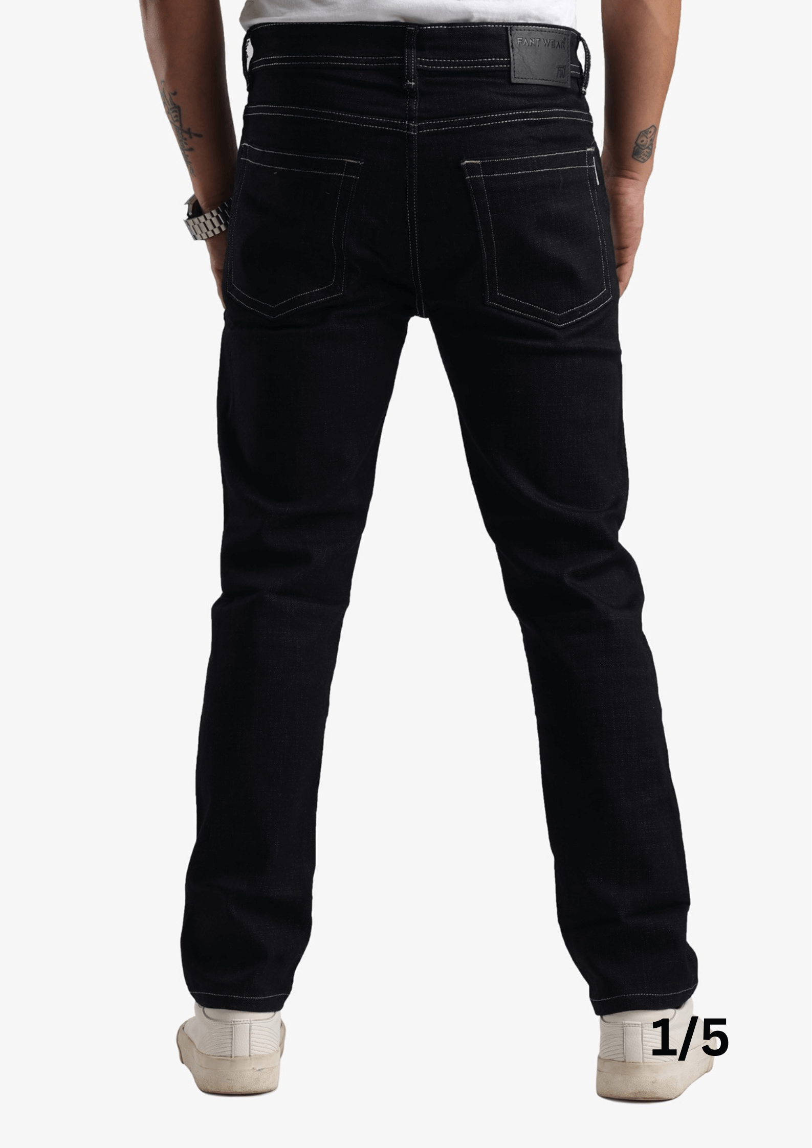 Imported Solid Black Denim fully stretchable