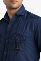 Navy Blue Denim Shirt