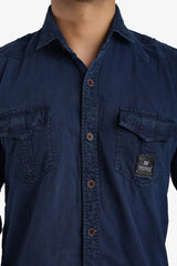 Navy Blue Denim Shirt