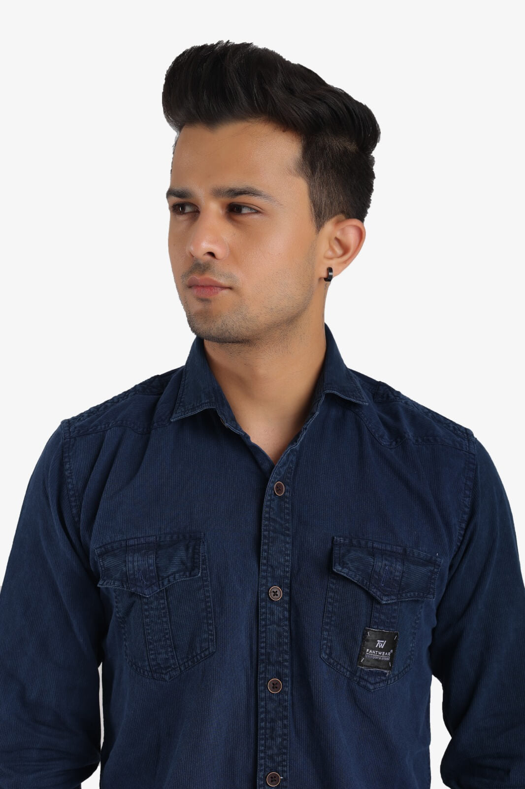 Navy Blue Denim Shirt