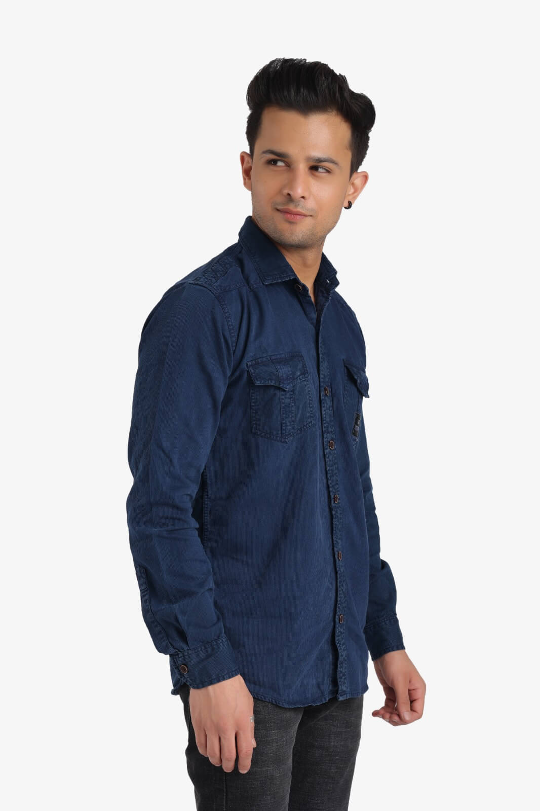 Navy Blue Denim Shirt