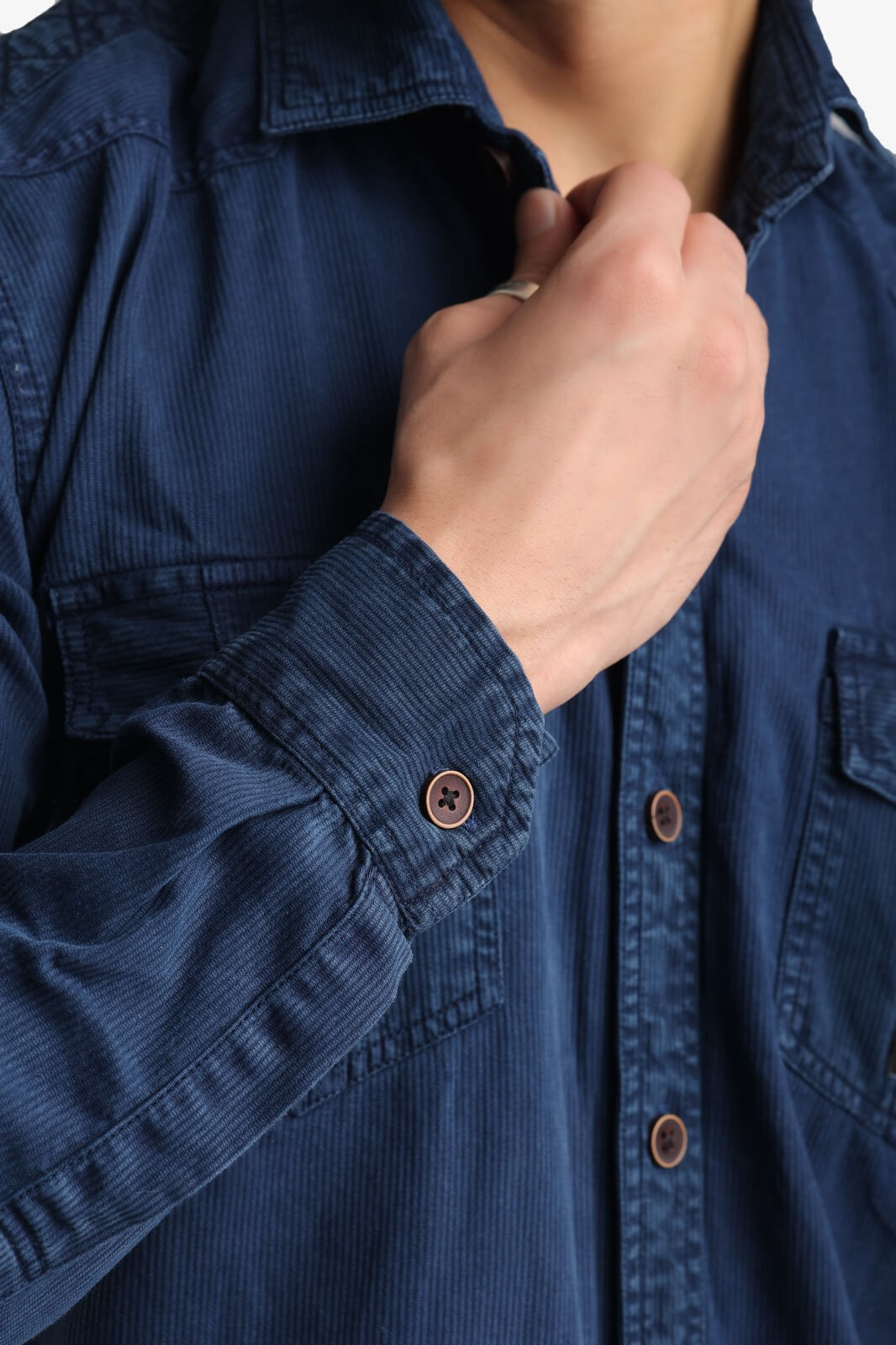 Navy Blue Denim Shirt