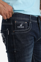 Cotton Rich Navy Blue Stretchable Jeans