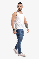 EditLook Mid Rise Slim Fit Cargo Jeans