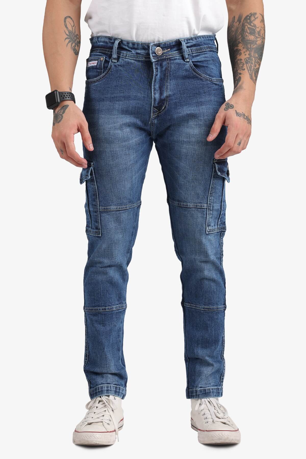 EditLook Mid Rise Slim Fit Cargo Jeans