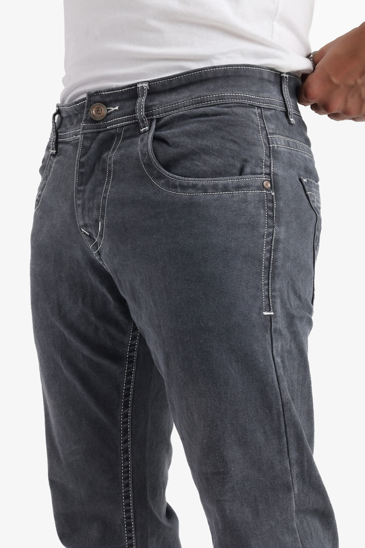 Men's Dark Gray Rich Stretchable Jeans