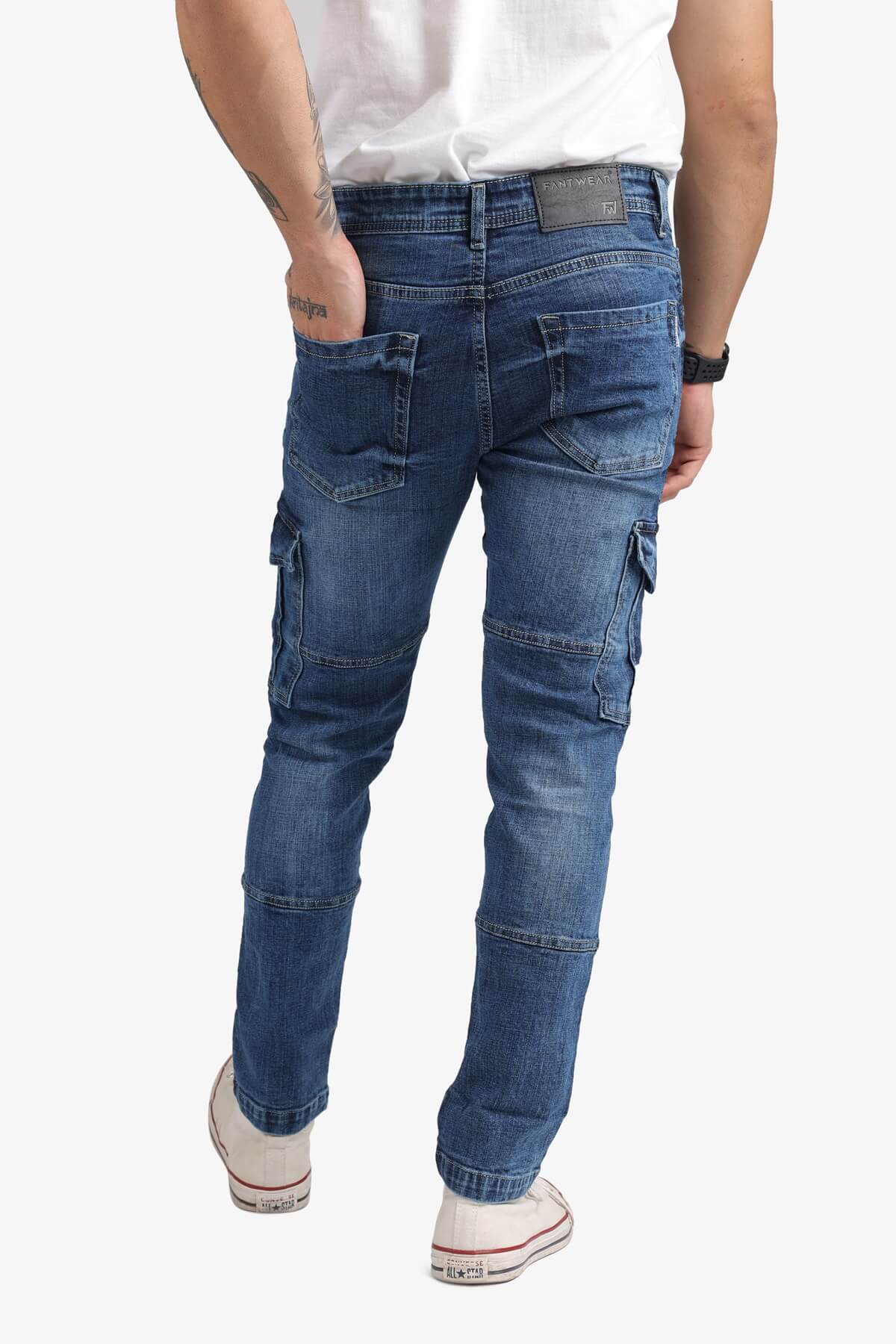 EditLook Mid Rise Slim Fit Cargo Jeans