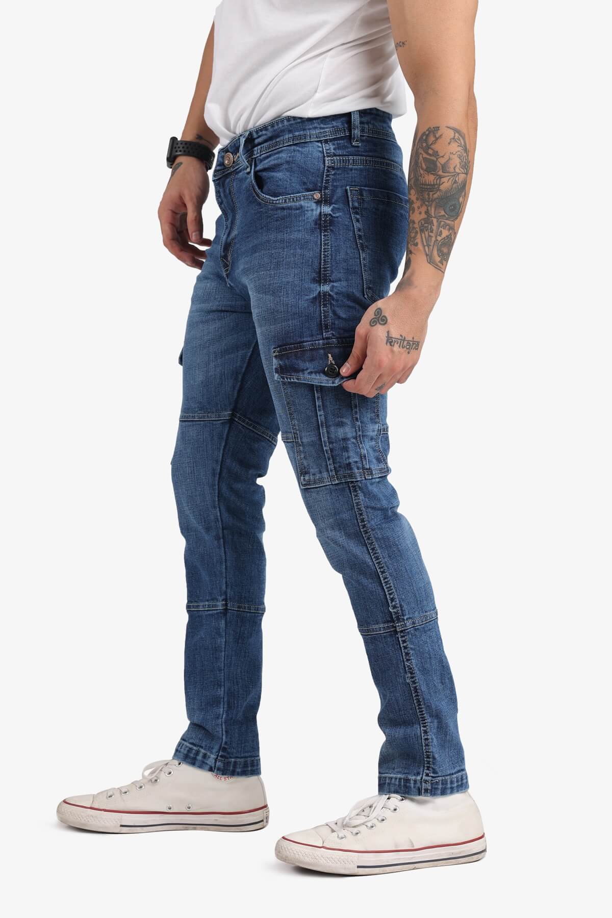 EditLook Mid Rise Slim Fit Cargo Jeans