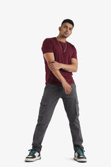 Fashion Men's Regular Fit Solid Cargo Chino Pant