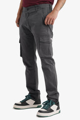 Fashion Men's Regular Fit Solid Cargo Chino Pant