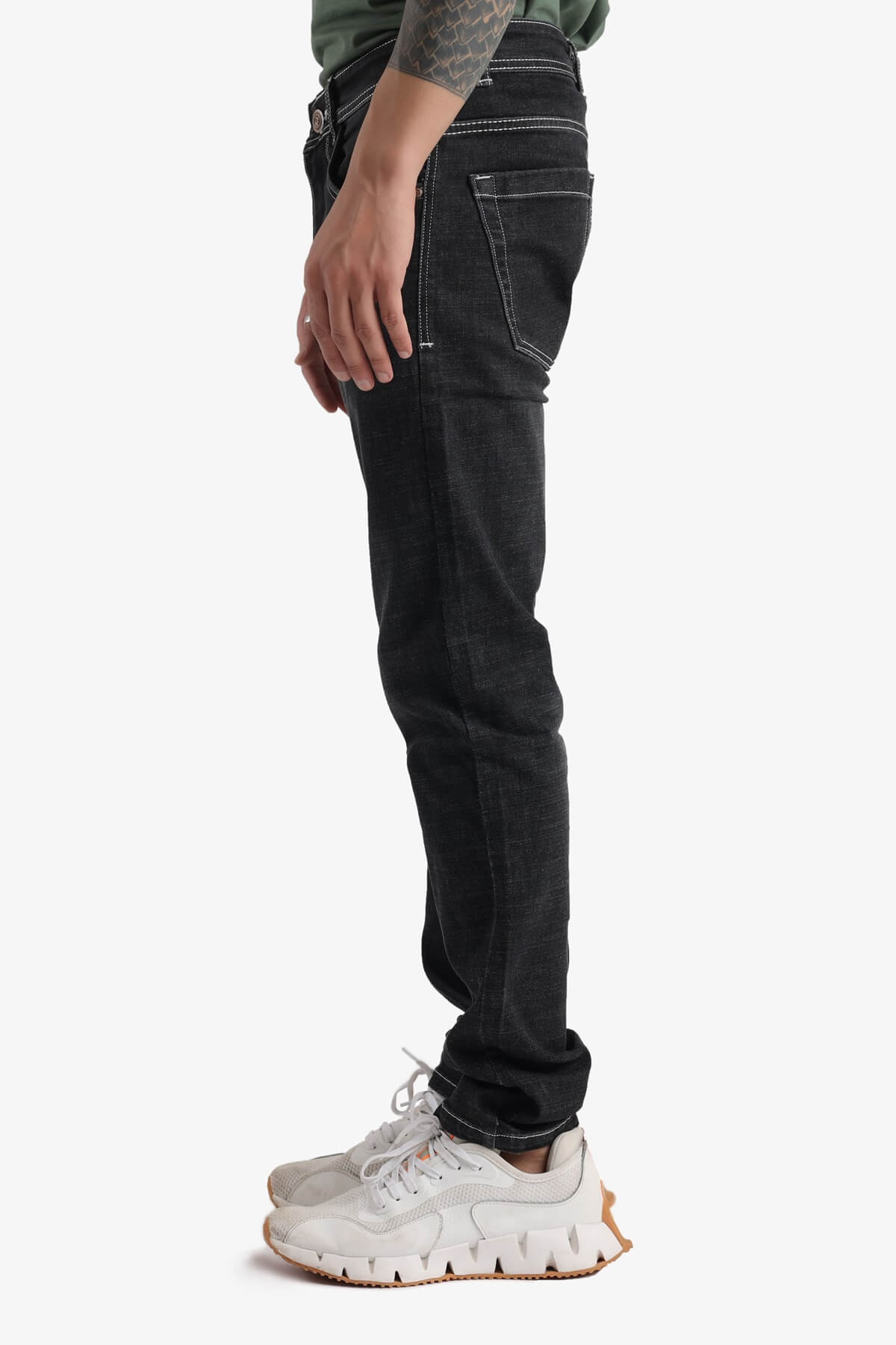 Black Raw Washed Denim Comfort Fit