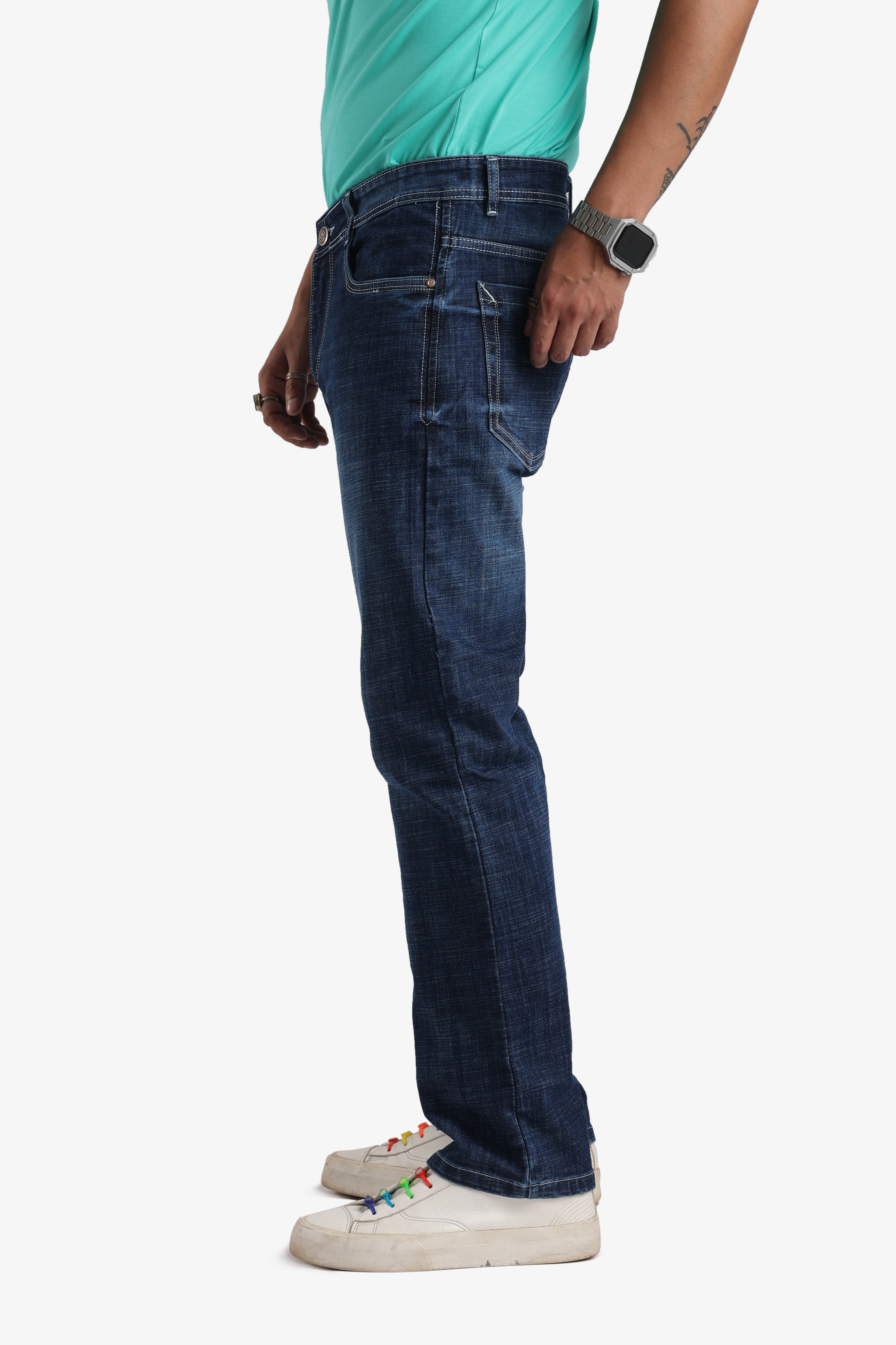 Washed Blue Regular Fit Jeans