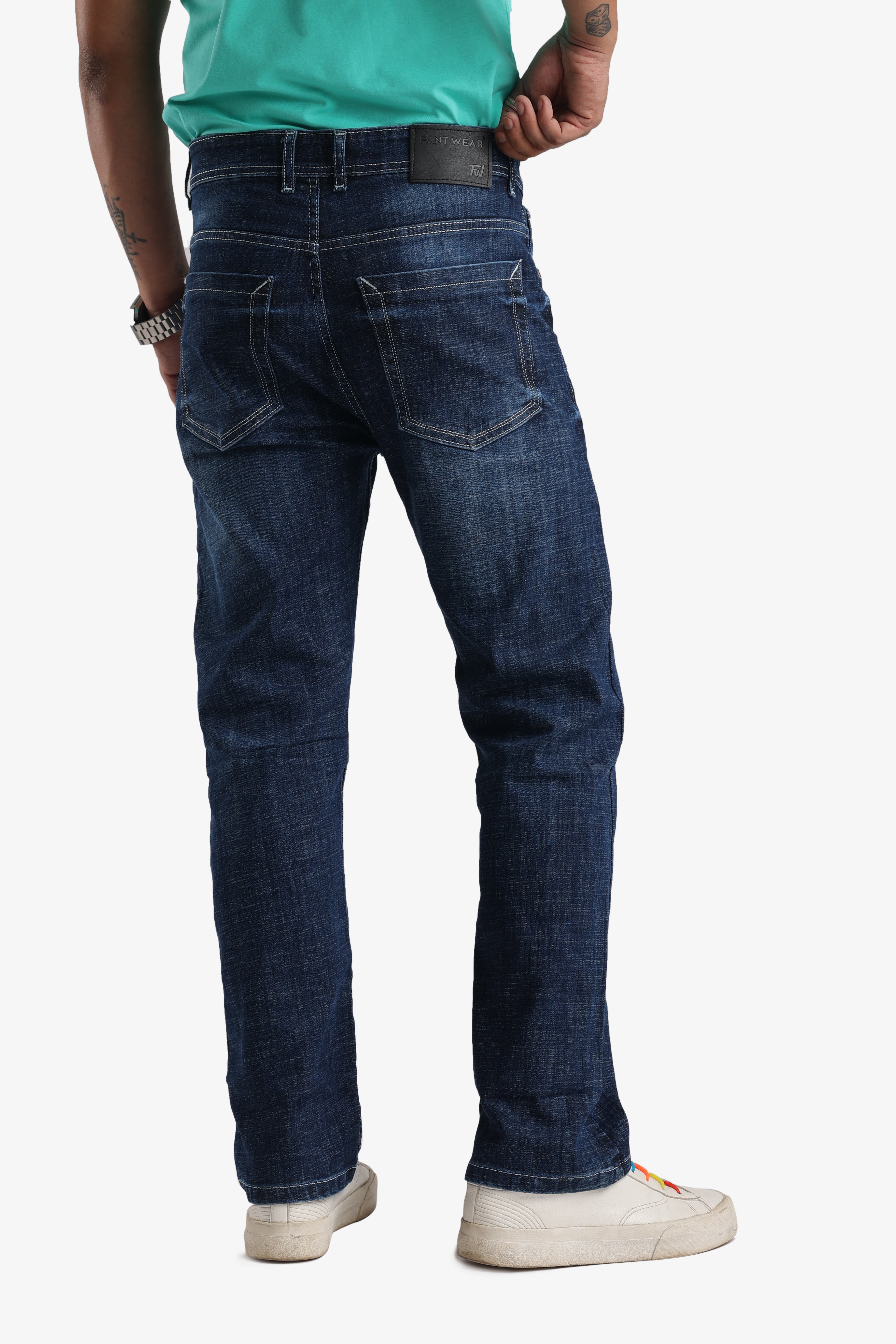 Washed Blue Regular Fit Jeans