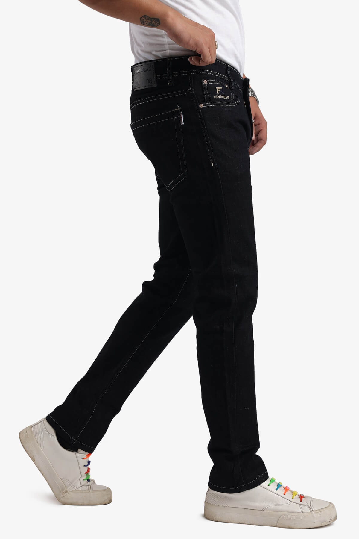 Imported Solid Black Denim fully stretchable