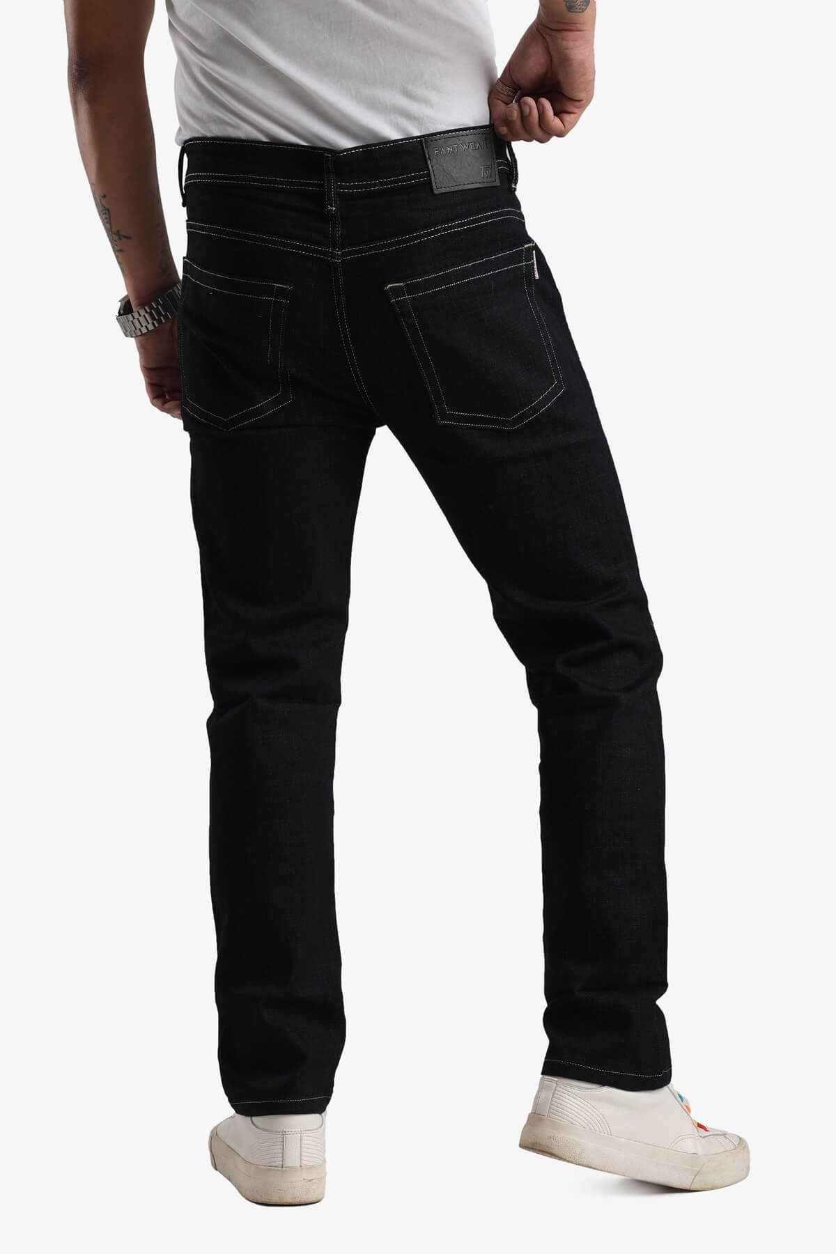 Imported Solid Black Denim fully stretchable