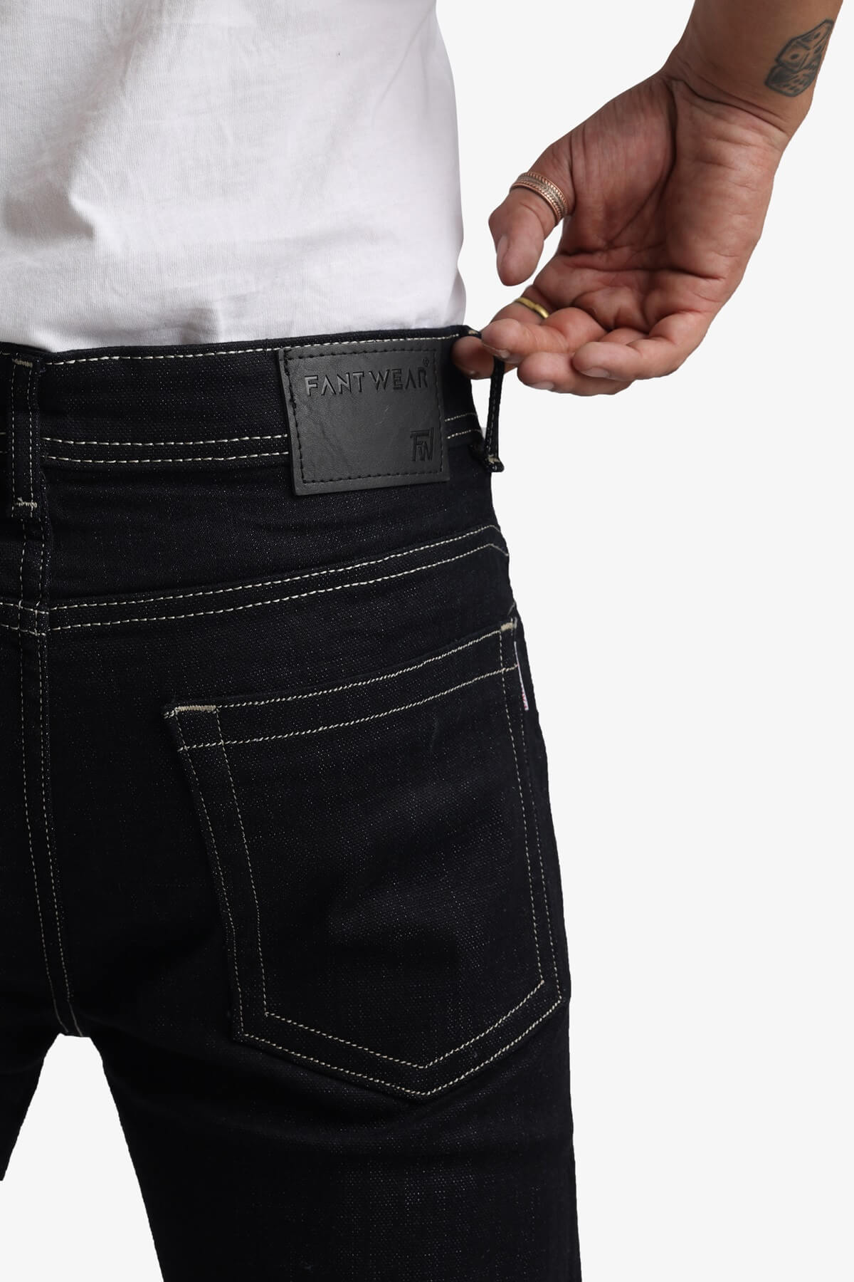 Imported Solid Black Denim fully stretchable