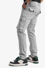 Men's Stretchable Grey Cargo Pants