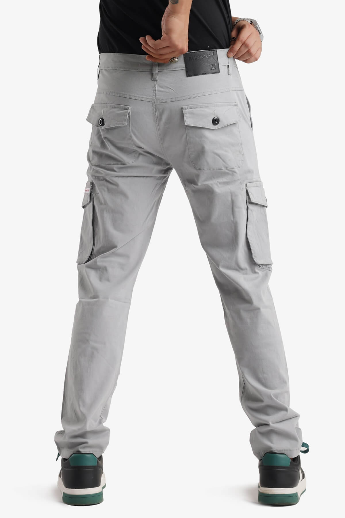 Men's Stretchable Grey Cargo Pants