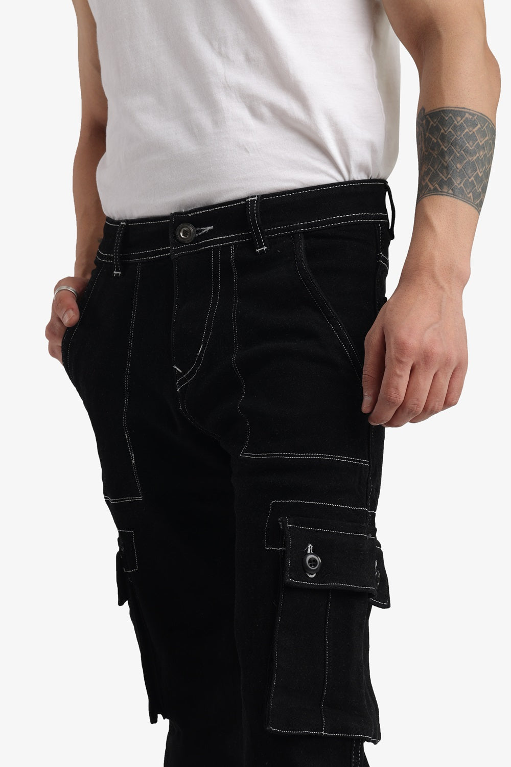 Cargo black jeans  Premium fabric