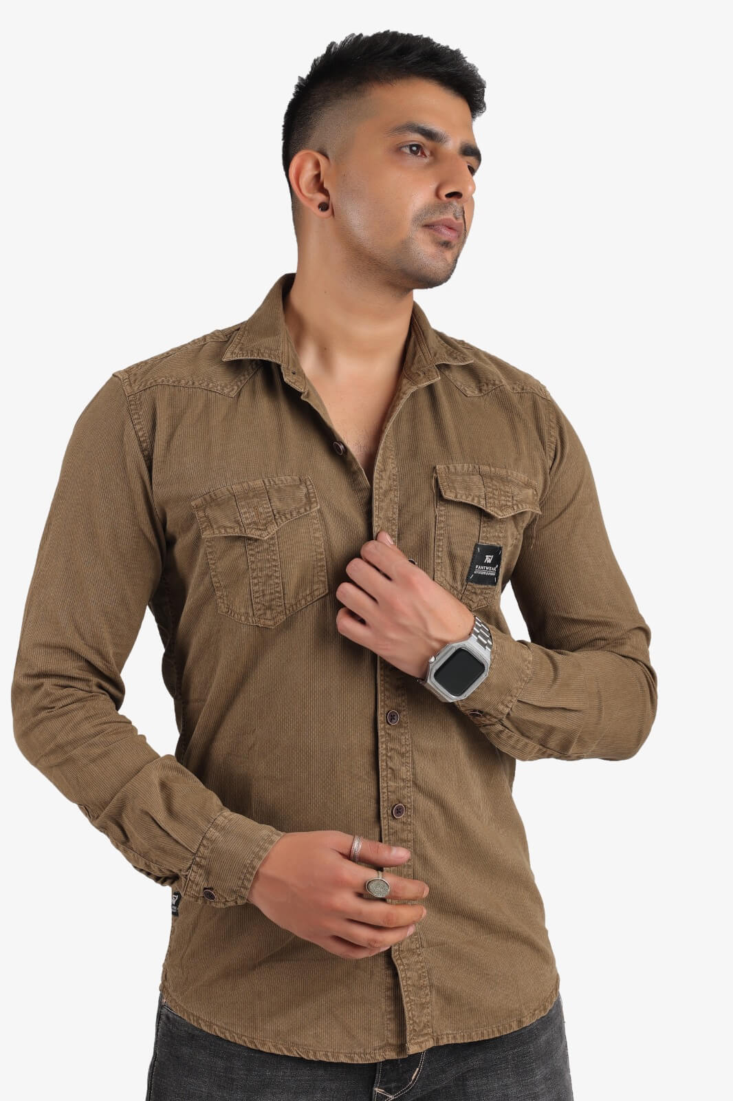 Dark Brown Denim Shirt