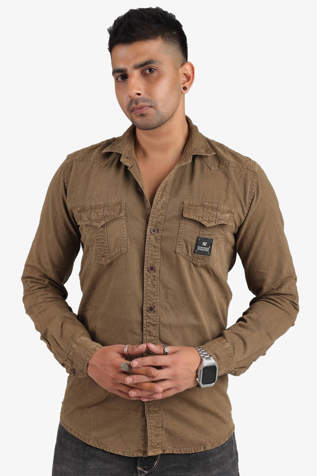 Dark Brown Denim Shirt