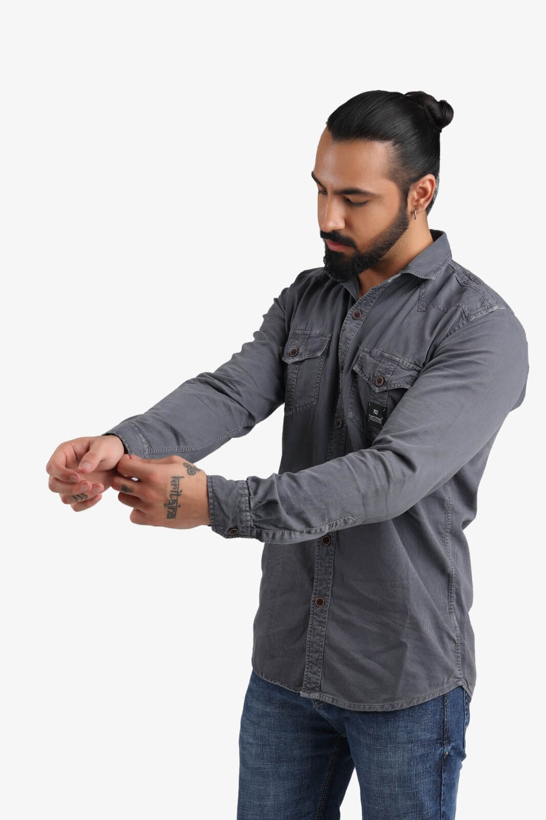 Dark Grey Denim Shirt