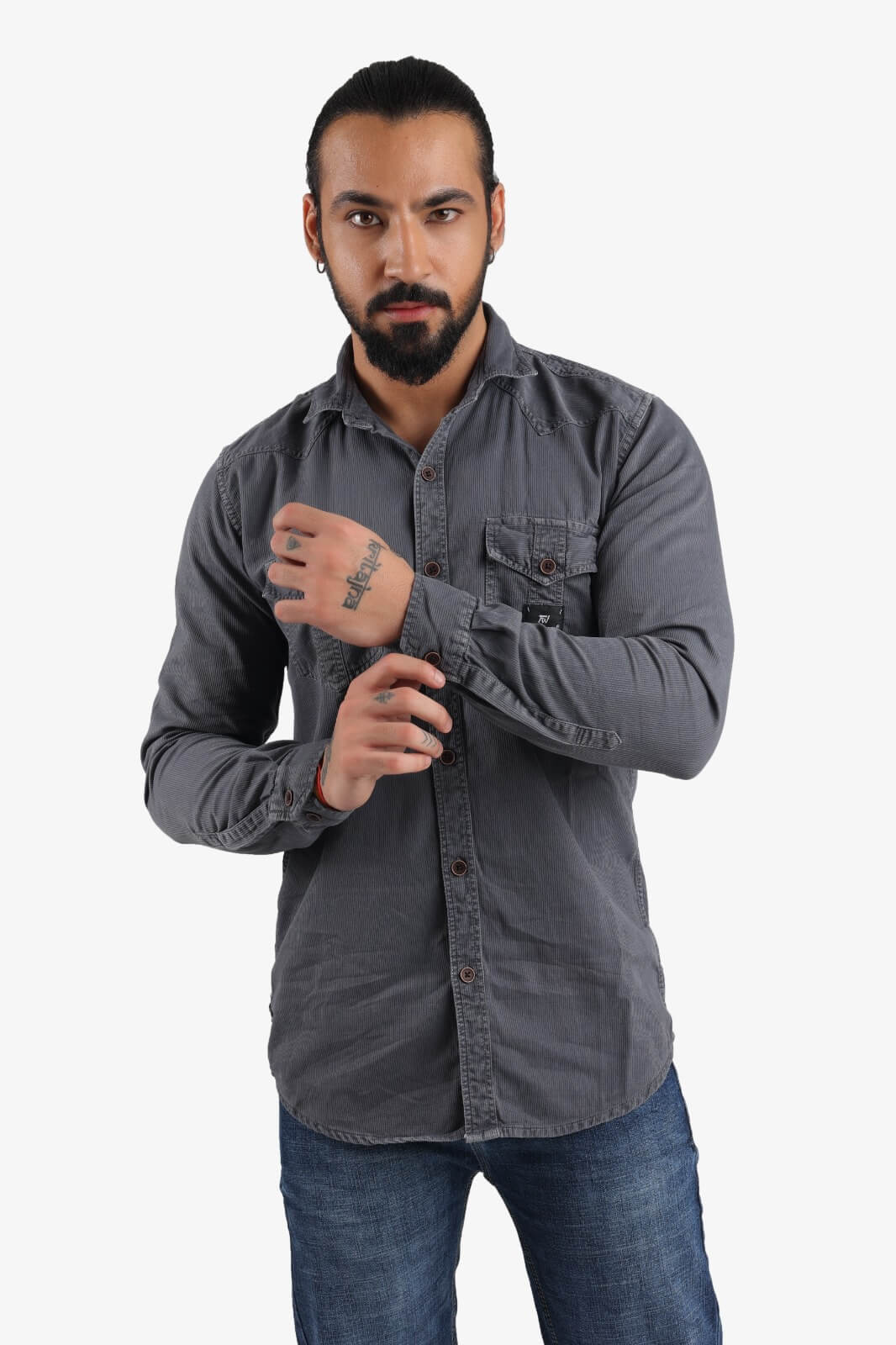 Dark Grey Denim Shirt