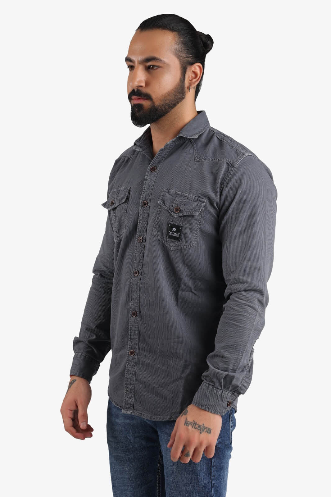 Dark Grey Denim Shirt