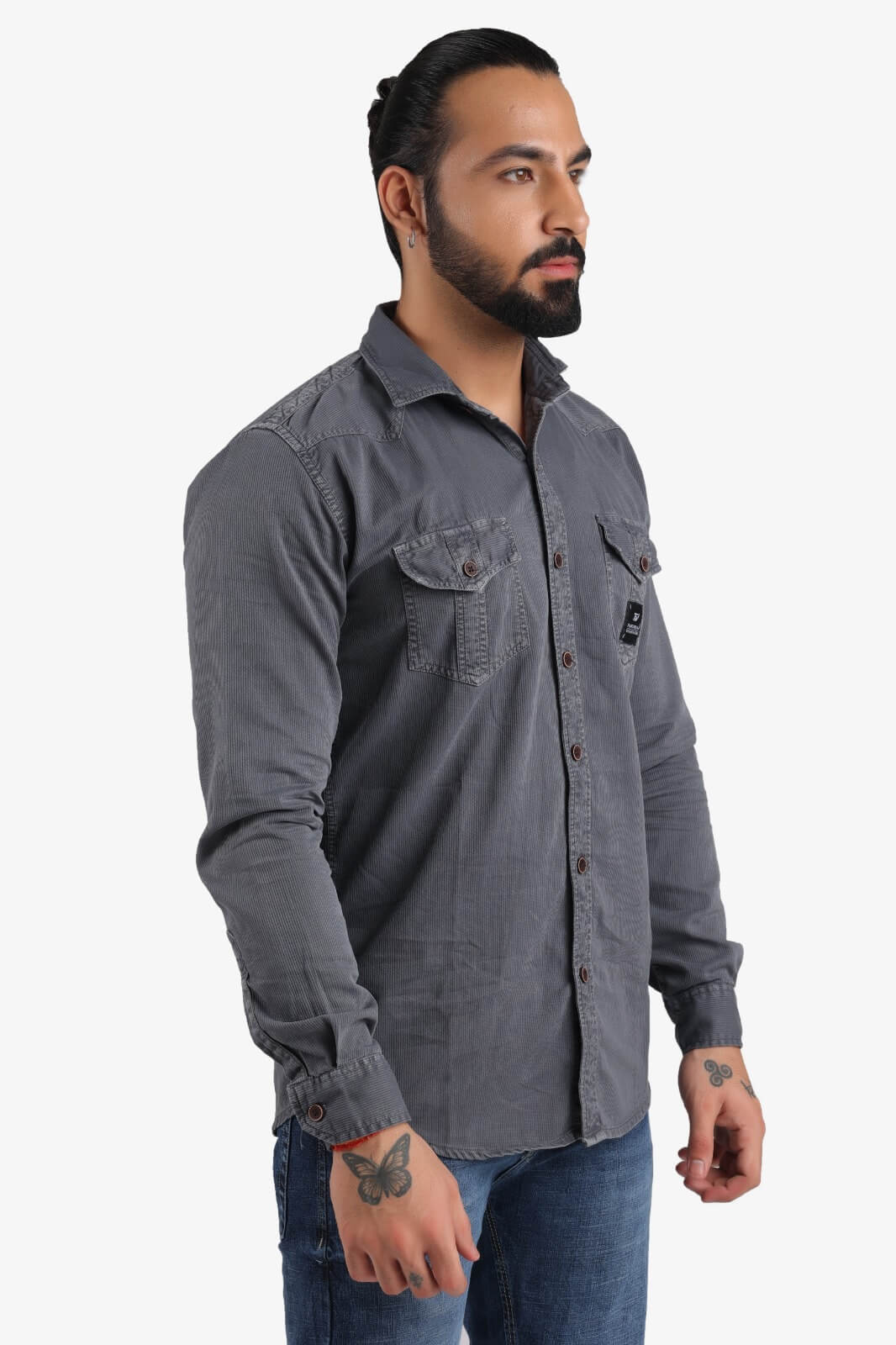 Dark Grey Denim Shirt