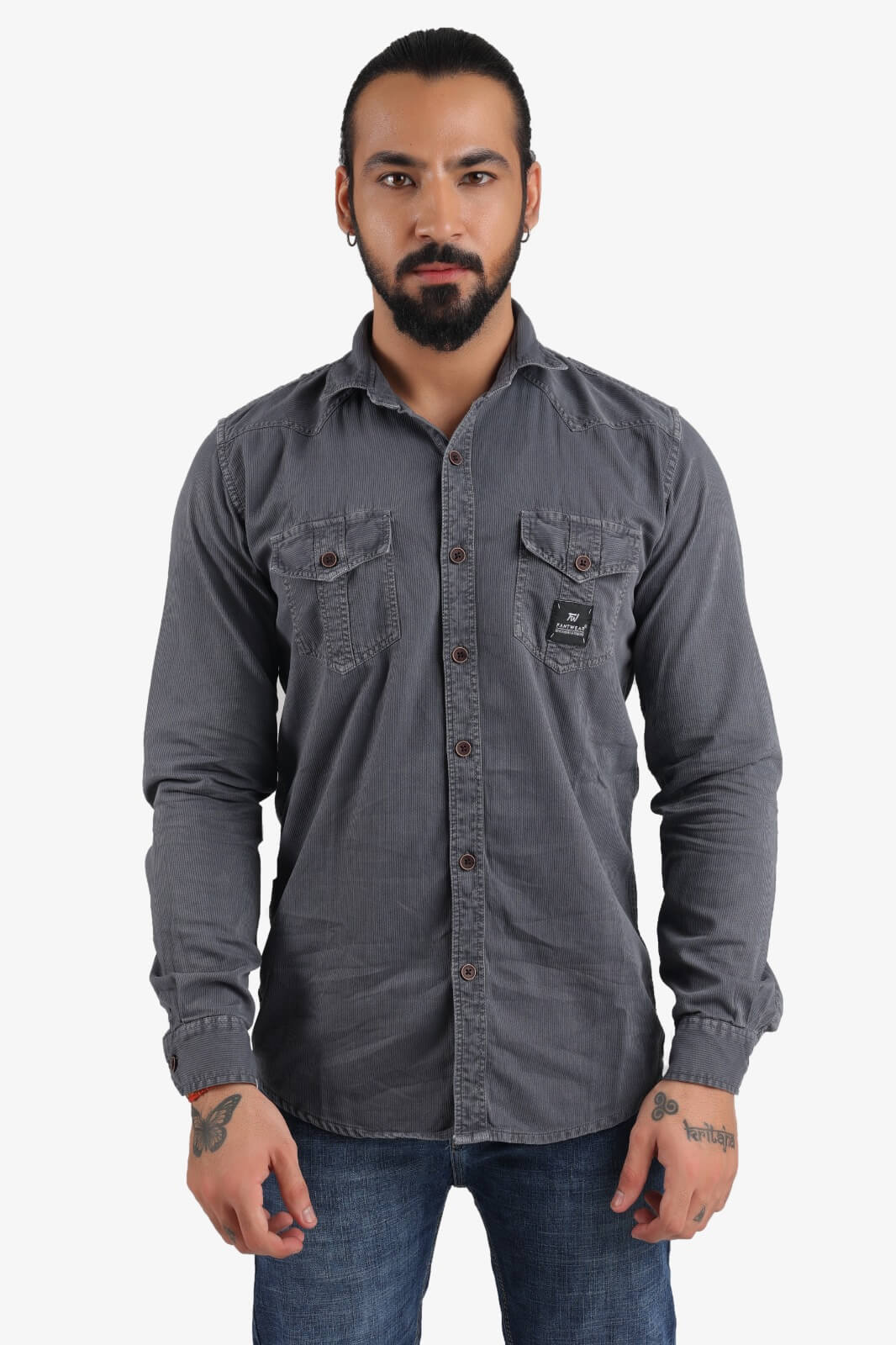 Dark Grey Denim Shirt