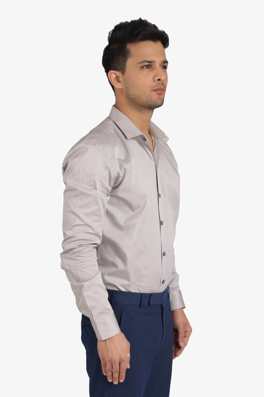 Grey Giza Satin Shirt