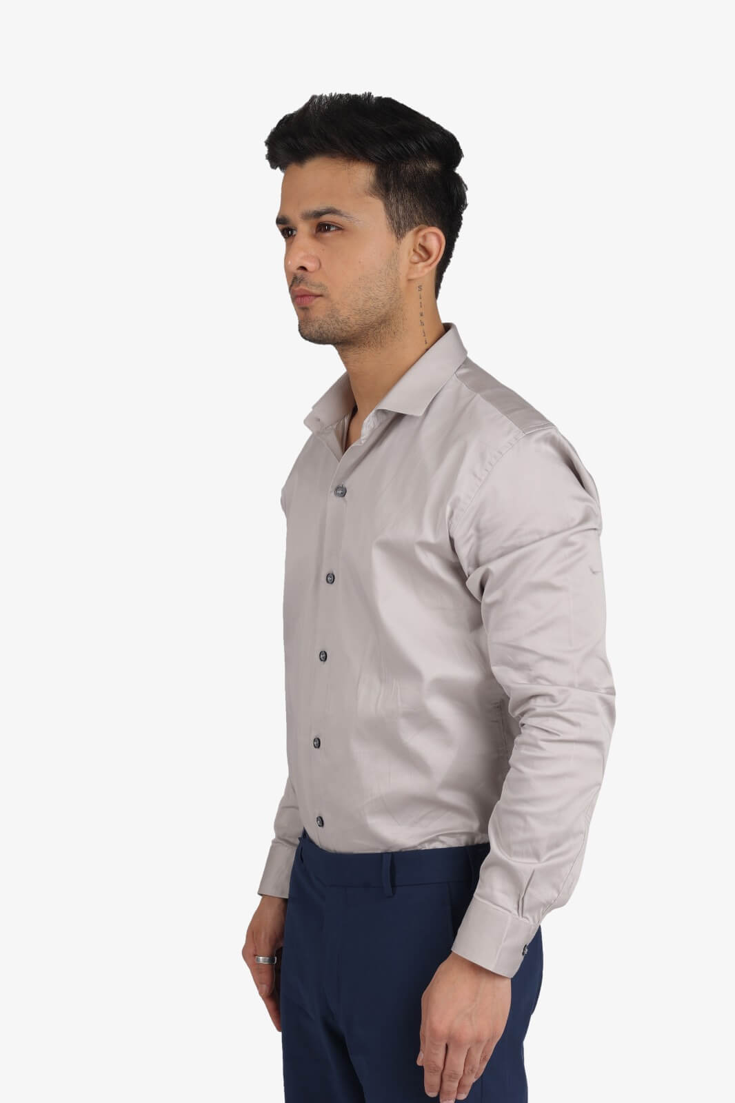 Grey Giza Satin Shirt