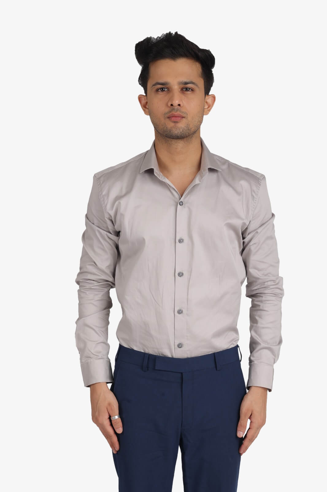 Grey Giza Satin Shirt