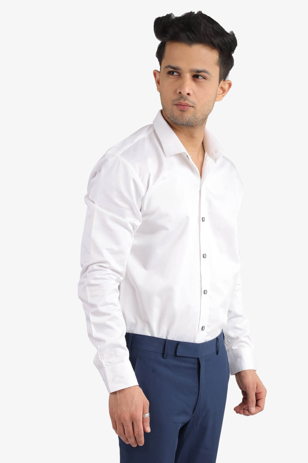 White Giza Satin Shirt