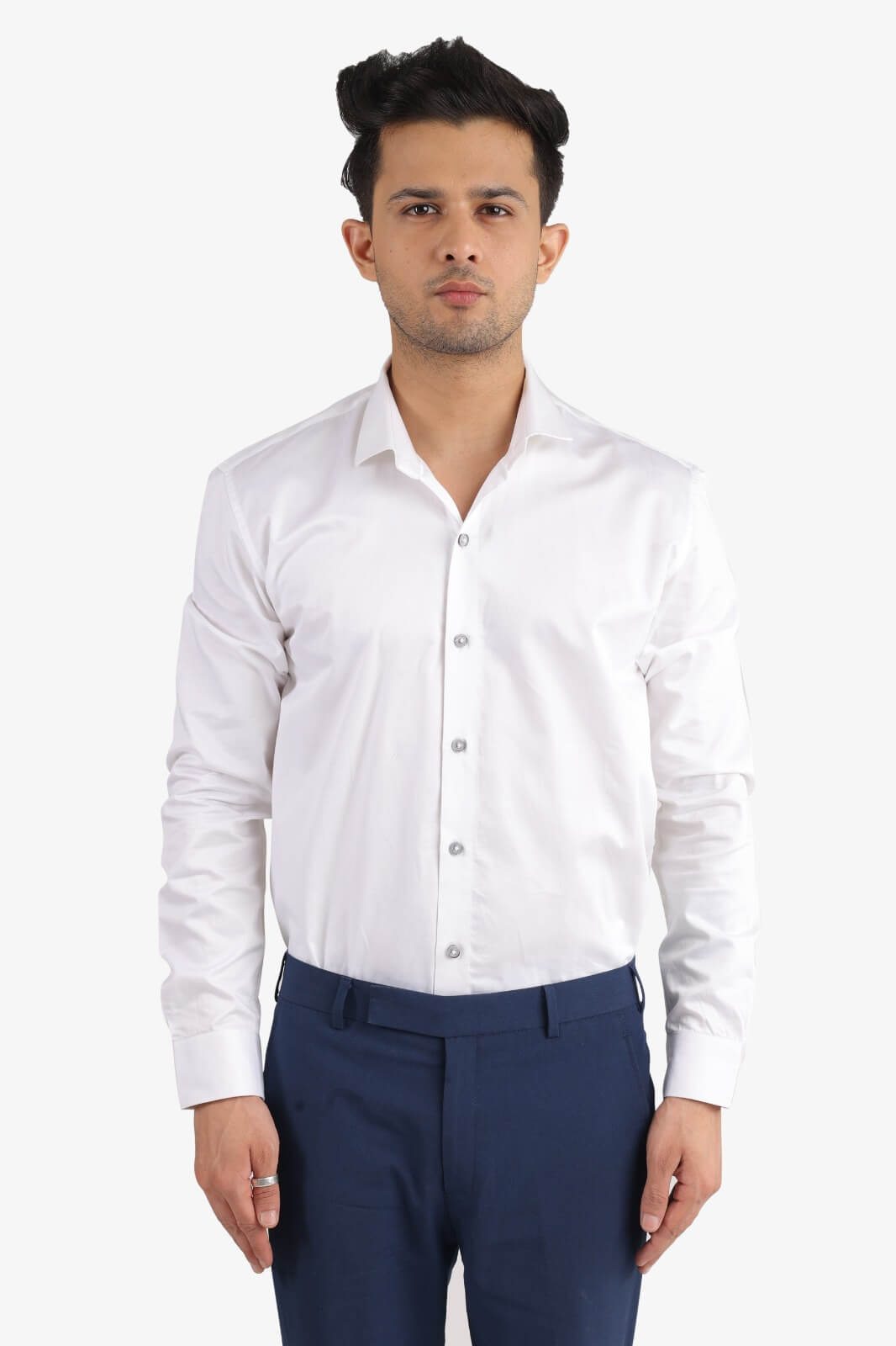 White Giza Satin Shirt