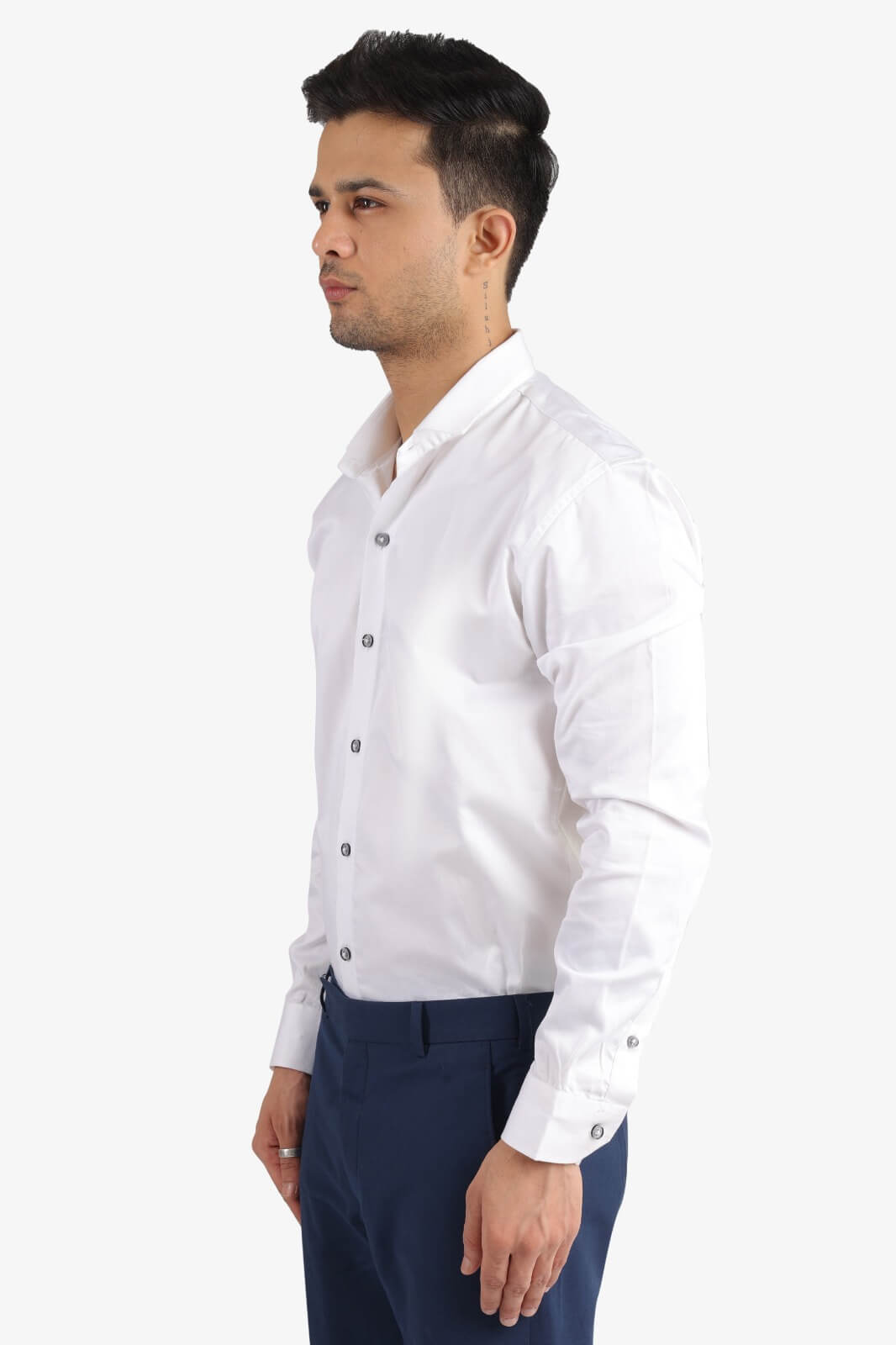 White Giza Satin Shirt